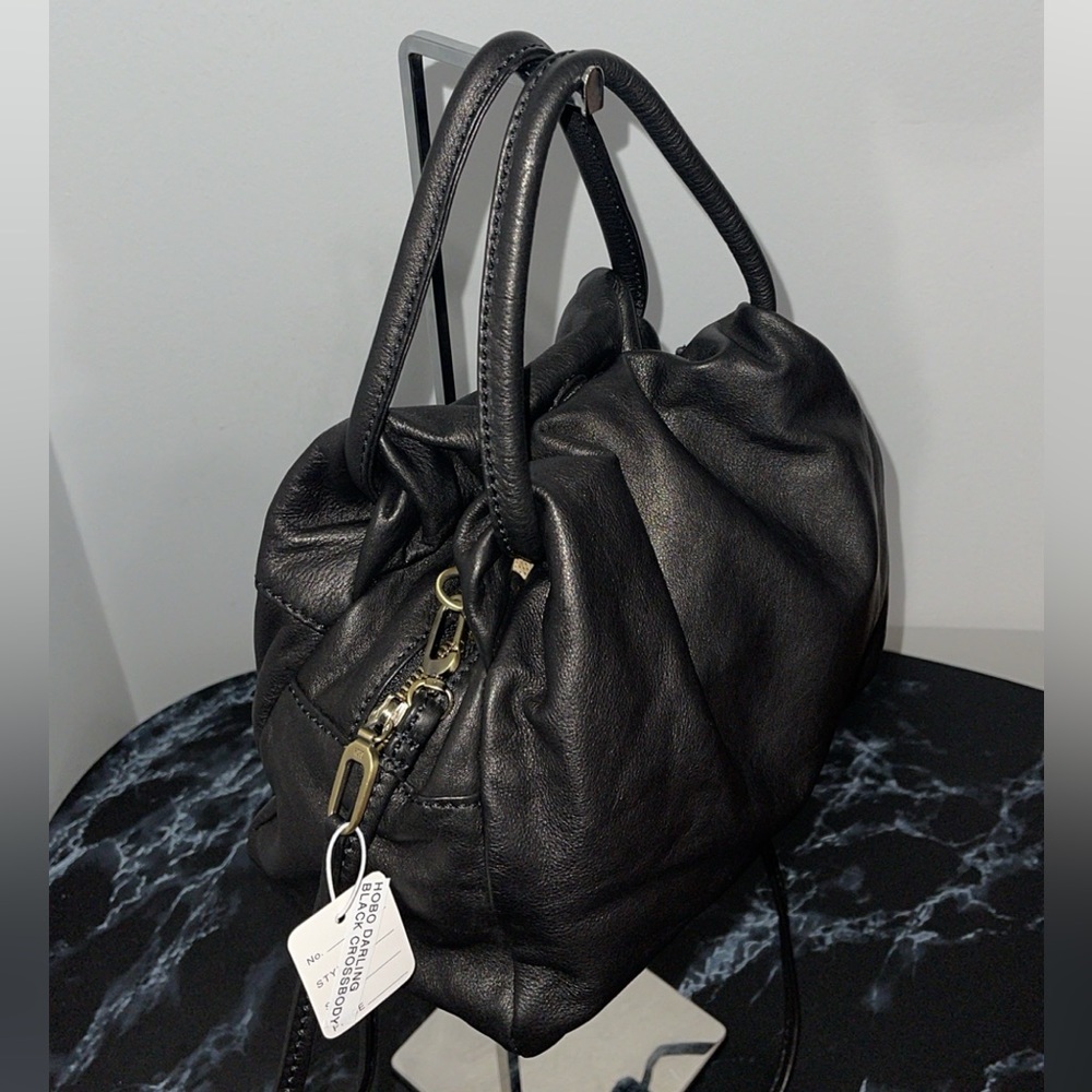 HOBO Handbag Darling 100% Leather Black Shoulder Crossbody Bag AUTHENTIC NWT - Picture 5 of 9